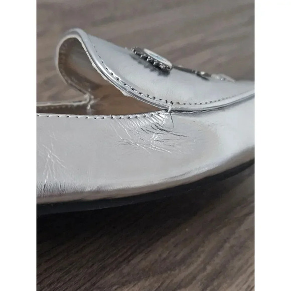 Rampage portia pins silver pointed toe loafer flats size 6.5 - Picture 7 of 16